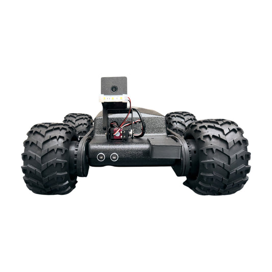 Hellcat Xplorer professional crawlspace inspection robot with black rugged chassis.