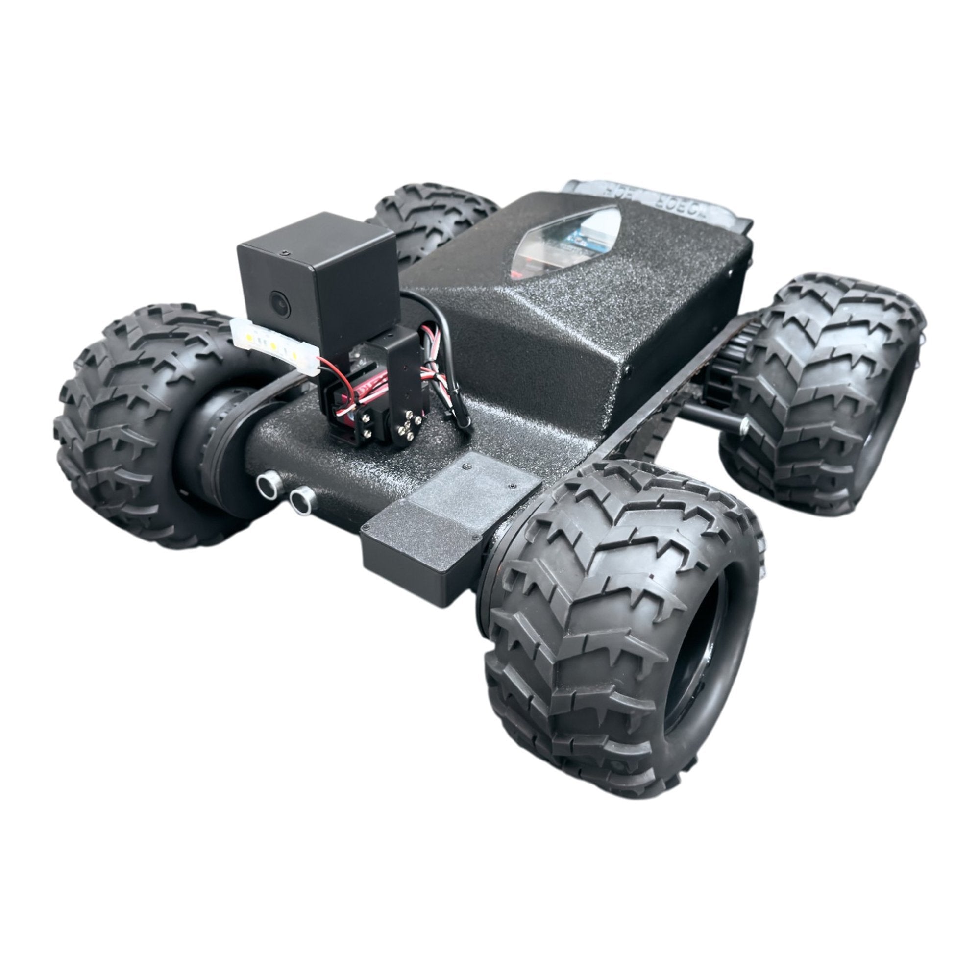 Rear perspective of the Hellcat Xplorer showing sturdy axle and motor housing.