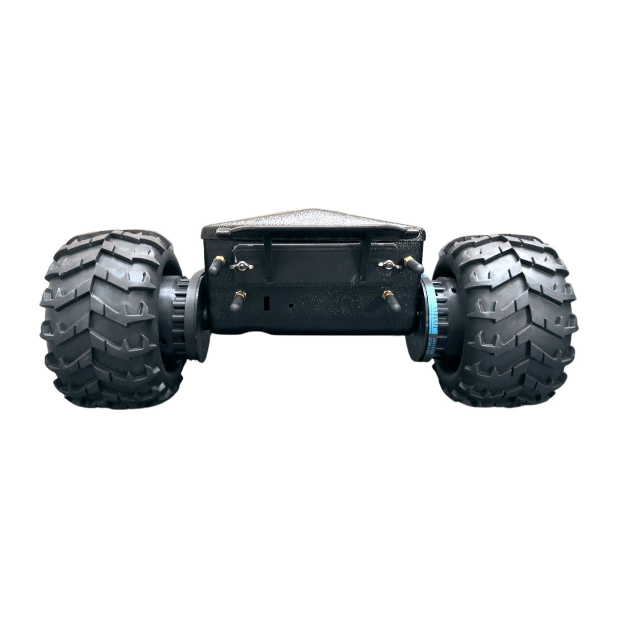 Front-facing view of Hellcat Xplorer robot with integrated LED lighting.