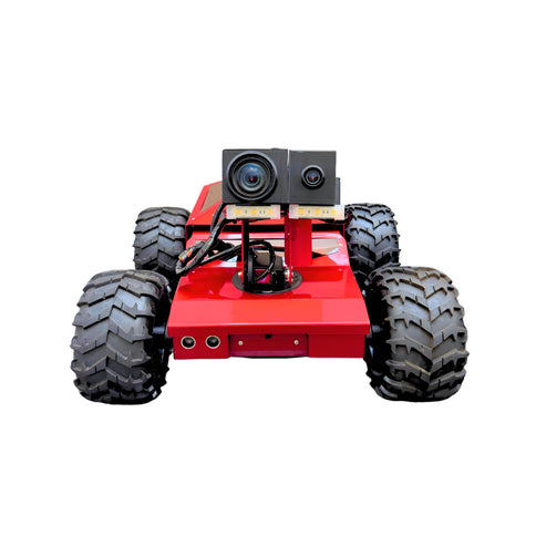 Hellcat Xtreme red crawlspace inspection robot with dual camera system.
