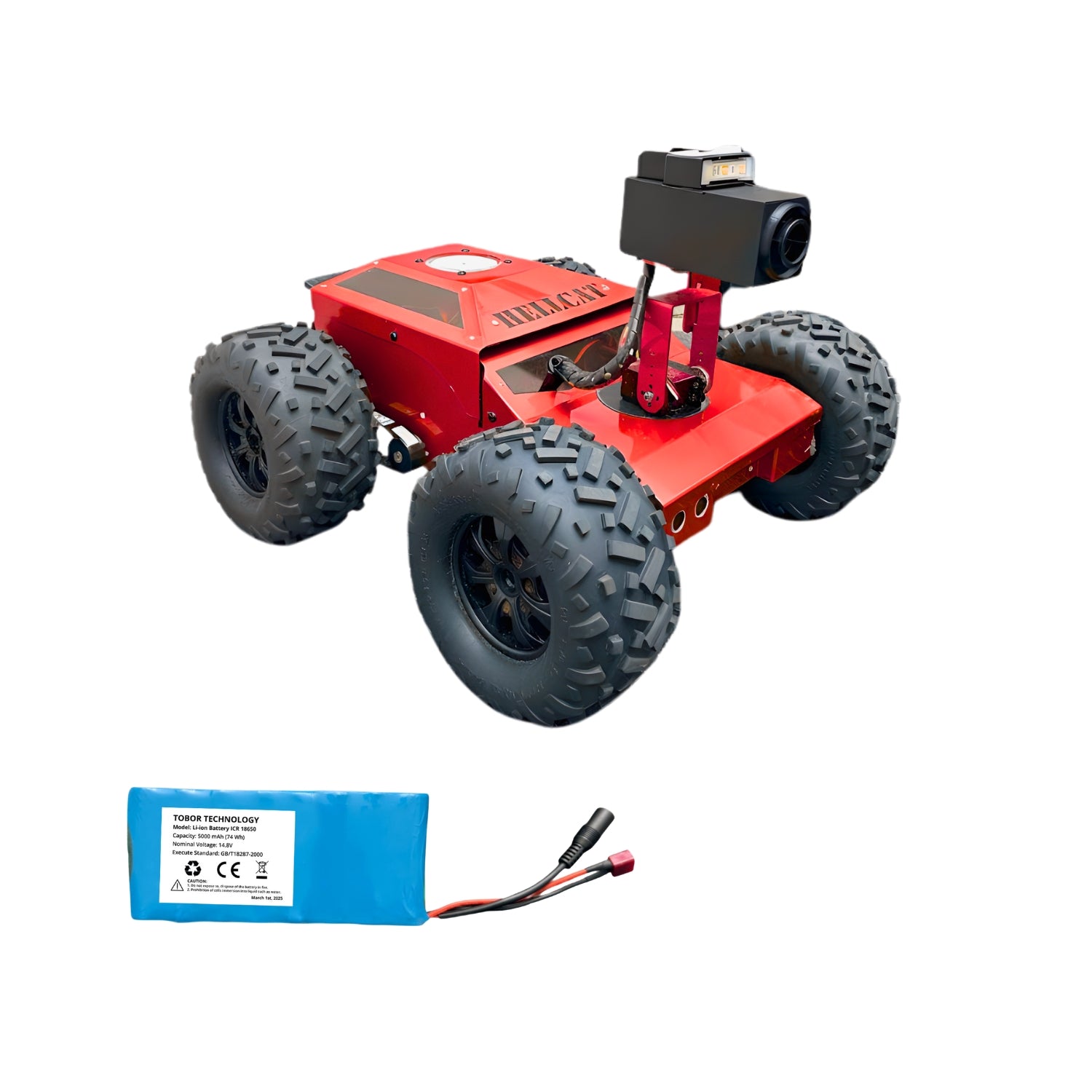 TOBOR Hellcat Optimus – Conquer Rough Terrain with Speed and Precision | Fast Crawlspace Robot with 5x Zoom Camera & Additional Wired Angle Camera