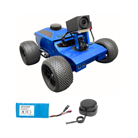 Blue Hellcat Optimus inspection robot with LiDAR mapping and extra battery.