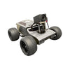 Robotic vehicle with large wheels on a white background