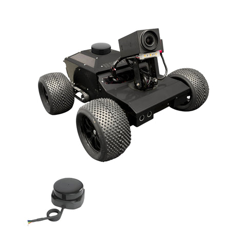 Black Hellcat Optimus crawlspace robot with LiDAR mapping module.