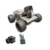 Robot chassis with cameras and components on a white background