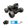 Robot chassis with camera and battery on a white background