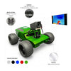 Green robot chassis with camera and display on a white background