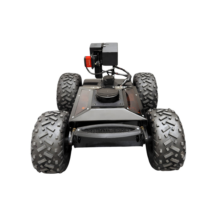 Robot with large wheels on a white background