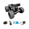 Robot chassis with components on a white background